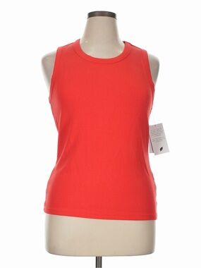 NWT For the Republic Red Modal Stretch Ribbed Tank Sleeveless Top XL New